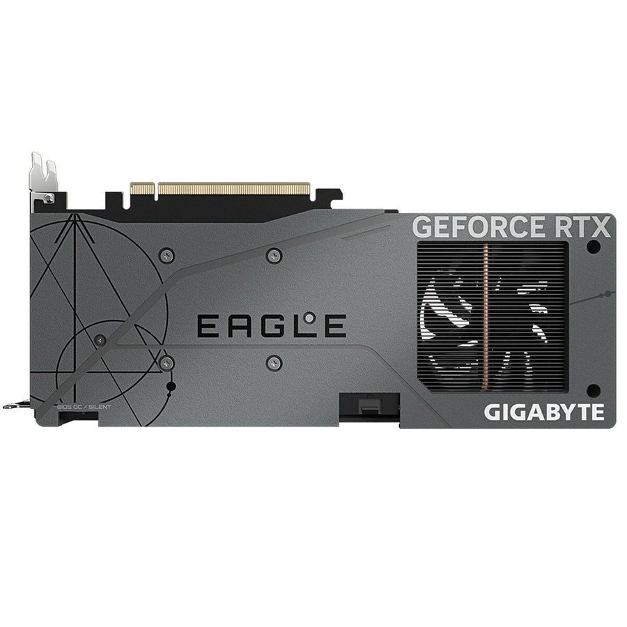 Grafische kaart Gigabyte GV-N4060EAGLE OC-8GD GDDR6 zwart, achterzijde met koelvin en EAGLE merknaam