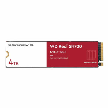 Western Digital WD Red SN700 4TB NVMe SSD, PCIe 3.0 M.2, red and white color, solid state drive for NAS, high speed 3400 MB/s